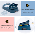 Pikkukuva 3 / 5: Kissanruokakulhot, lemmikkikulhot, 2 in 1 anti-overflow vesi- ja ruokaruokailuväline A
