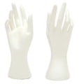 Miniatyrbillede 3 af 3: 2 stk. Kvindelig Mannequin Hånd Plastik Håndmodel Kreativ Ringholder Smykke Display Stativ (Hvid)