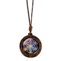 Pikkukuva 1 / 5: Tyylikäs puinen Metatronin kuutio kaulakoru pyhä geometria heksagrammi ja Sri Yantra amuletti kaulaketju säädettävä pituus choker 5