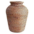 Miniatyrbild 4 av 5: Retro Rattan Blomkruka Buketthållare Dekorativ Korg s()