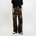 Miniatyrbillede 3 af 5: Leopard Print Denim Wide Leg Bukser til Kvinder - Oversized Bukser for et Stilfuldt Look M