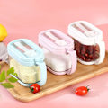 Miniatyrbillede 3 af 5: (Pink farve) 3 stk./sæt med bakke  Transparent glas krydderiglas