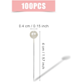 Miniatyrbilde 2 av 5: 100 stk. (hvite) sy-pinner 4 cm, plastballhode, rette