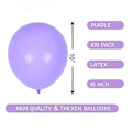 Miniatyrbillede 2 af 5: 100 stk. lilla latex balloner pastel balloner 10 tommer Macaron balloner