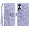 Miniatyrbillede 1 af 5: Til Oppo A58 4G Wallet Telefon Cover Solsikke Prægning Stativ Læder Etui med Håndrem Style B