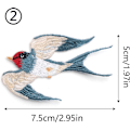 Miniatyrbillede 3 af 5: 4 Stykker Sy-på Appliqué Fugl Broderet Klud Patches Dyr Ir