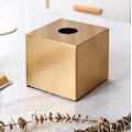 Miniatyrbillede 4 af 5: Lille firkantet metal tissueboks - praktisk tissue dispenser til ba