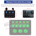 Miniatyrbillede 4 af 5: 5Gang Multifunktions 5-Gang Rocker Dobbelt USB-lader + Digital Voltmeter