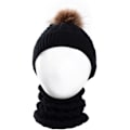 Miniatyrbild 5 av 5: 2PCS svart Toddler Baby Knit Hat Scarf, Termisk mjuk loop halsduk Un
