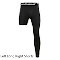 Miniatyrbillede 3 af 5: Herre Base Layer Træningsbukser Kompression Løbetights Sport Cropped Et Ben (M Sort Venstre)
