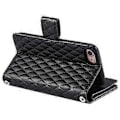 Miniatyrbillede 3 af 5: Style 012 til iPhone 7/8/SE (2020)/SE (2022) Læder Etui Rhombus Glitter Lynlås Pung Telefon Cover Style A