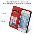 Miniatyrbillede 3 af 5: Retro Læderetui med Hudfornemmelse til iPhone 6S Plus & 6 Plus Red