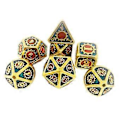 Miniatyrbillede 4 af 5: 7 stk./pakke Polyhedral Zinklegering til Drageskæl DnD RPG Brætspil Terninger (20) 20