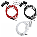 Miniatyrbillede 1 af 5: Earphones 3-pak in-ear-hovedtelefoner med mikrofon, 3,5 mm kablede øretelefoner til iOS- og Android-smartphones, bærbare computere, MP3, spil, Walkman (sort + hvid + rød)