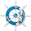 Miniatyrbild 1 av 5: 1 st vit dekorativ roder, fiskeroder dekorativ, segling w