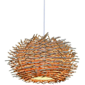 Miniatyrbilde 1 av 4: Rattan Hengelampe, Justerbar Fuglerede Lysekrone, Soverom