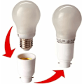 Miniatyrbild 2 av 5: 2-pack - B22 till E27 Sockeladapter - Konverterar Lampbas till Skruv