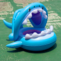 Miniatyrbild 5 av 5: Baby Pool Seat Shark Flytande Simring, Barn Uppblåsbar Pool Boj med Justerbar Uppblåsbar Baldakin för 6-36 Månader Baby