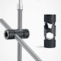 Miniatyrbillede 2 af 5: Multifunktionel Lang Arms Lysstativ Monteringsadapter Clip 2-Huls/1-Huls Beslag Montering til 12-22mm Rør Stang Sort/Gul Sort Black B