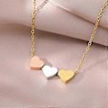 Miniatyrbillede 5 af 5: Elegant 3 Hjerte Vedhæng Choker Kærligheds Charm Halskæde Rustfrit Stål Smykker til Særlige Lejligheder og Hverdagsbrug rosaguld rose gold