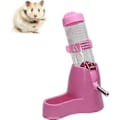 Miniatyrbilde 1 av 5: 3 i 1 Hengende Vannflaske til Hamster Automatisk Drikkedispenser med Base for Dverg Hamster Mus Rotte Piggsvin (125ML Rosa)