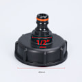 Miniatyrbild 2 av 5: IBC-tankadapter, S60x6 grov gängad förvaringstanklock, Fonepro 1/2\" vattenkranadapter svart