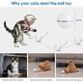Miniatyrbild 3 av 5: 1 st vit katt leksaker för inomhuskatter, interaktiv kattboll med LED