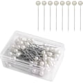 Miniatyrbilde 1 av 5: 100 stk. (hvite) sy-pinner 4 cm, plastballhode, rette