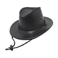 Miniatyrbillede 1 af 5: Western Cowboy Hat Solhat Læder til Kostumetilbehør Ferie Udendørs Camping (sort)