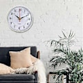 Miniatyrbillede 2 af 5: 80mm/3,15 tommer Klassisk Ur Quartz Urværk Indsats Passer Diameter 75mm/2,95 tommer Hul Sort Metal Urviser Sølvfarve