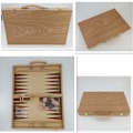 Miniatyrbild 4 av 5: Avancerat träinlagt backgammon spelset. Klassisk Foldi