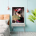 Pikkukuva 3 / 5: 30x40cm Timanttimaalaus 5D Timanttimaalaus Tuuletin Geisha Nainen DIY