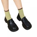 Miniatyrbillede 1 af 3: Kvinders Oxford Forår Efterår Casual Platform Sko Sort Læder Loafer Sko.37. 37