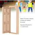 Pikkukuva 5 / 5: 1:12 puinen ovi pienoismalli simulointi nukkekoti DIY nuket huonekalut