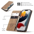 Miniatyrbillede 4 af 5: CaseMe-013 Læder Etui Til iPhone 13 Til iPhone 13 Brown