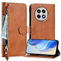 Miniatyrbillede 2 af 5: Til OnePlus Ace 5 Pro 5G/OnePlus 13R 5G Etui Lynlåslomme Flere Kortpladser Læder Telefon Cover Brown