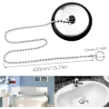Miniatyrbillede 2 af 5: Sort - Sæt med 3 gummipropper til vask med kuglekæde 40mm/43mm/50m