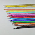 Miniatyrbillede 5 af 5: Farverig metal glitter flad sål snørebånd (sort), 115cm lang, s