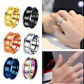 Miniatyrbilde 4 av 5: Sett med 6 Rillede Fingerringer Moderne Tomme Ringer DIY Ringer Materiale Rustfritt Stål Materiale Egnet for DIY Ringer Gold