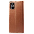 Miniatyrbild 3 av 5: Solid Färgläderfodral För Samsung Galaxy M31s Brown