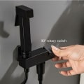 Miniatyrbilde 3 av 5: 1 Toalett Dusjsett, Svart Messing Håndholdt Bidet Sprayer Bidet Spr