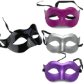 Miniatyrbild 1 av 5: 4 stycken venetianska maskeradmasker för män eller kvinnor, ögonmask, svart M