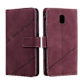 Miniatyrbillede 2 af 5: Læderetui med hudfornemmelse til Samsung Galaxy J5 2017 Wine Red