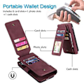 Miniatyrbillede 5 af 5: Læderetui med hudfornemmelse til Samsung Galaxy J5 2017 Wine Red