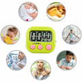 Miniatyrbillede 5 af 5: Stopur, Elektronisk digital køkkentimer med magnetisk bagside og stativ-alarm, minut-sekund-tælling op/nedtælling, stort LCD-display, 1 stk. grøn（Batterier ikke inkluderet）