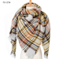 Miniatyrbillede 1 af 5: Off-Gray Grid Tørklæde Kvinders Imitation Cashmere Varm Efterår Vinter