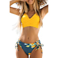 Miniatyrbillede 1 af 5: Dames Bikini Badetøj Front Cross Lace Up Todelt Badedragt