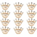 Miniatyrbillede 1 af 3: 12 stk. Mode Diamant Bryllupsfest Pageant Tiara Krone Corsage Broche Nål (Guld)