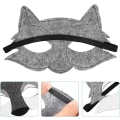 Miniatyrbillede 3 af 5: 3 Pak Ulvemasker, Filt Halvmaske Sort Ulv Dyremaske Ha