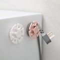 Miniatyrbilde 2 av 5: 2 stk. Hvit sporløs plugg holder krok holder ledningsvikling gratis St